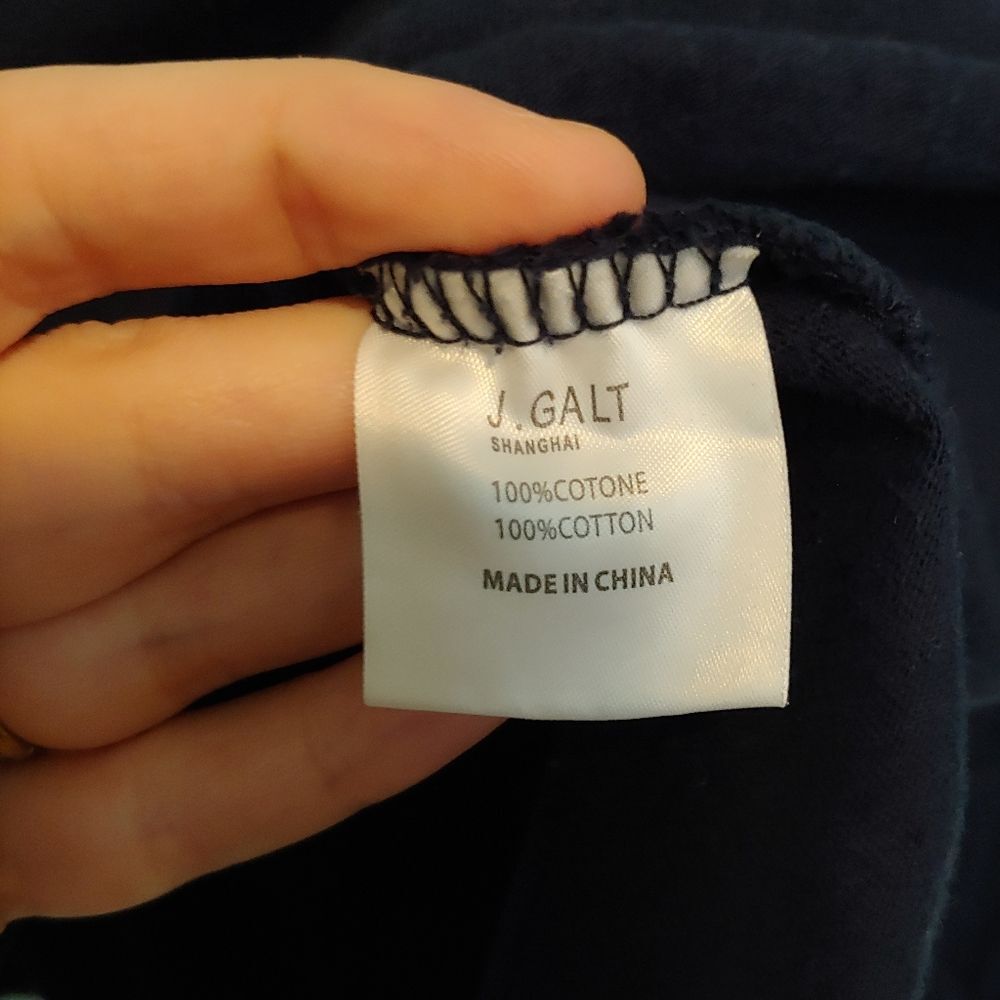 Brandy Melville John Galt Navy Rainbow Stripe Long Sleeve Crop Top Size Small - Picture 6 of 6